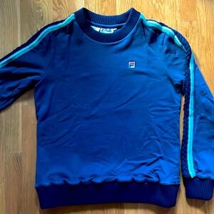 Fila Crew Top With Knitted Detail On Sleeves